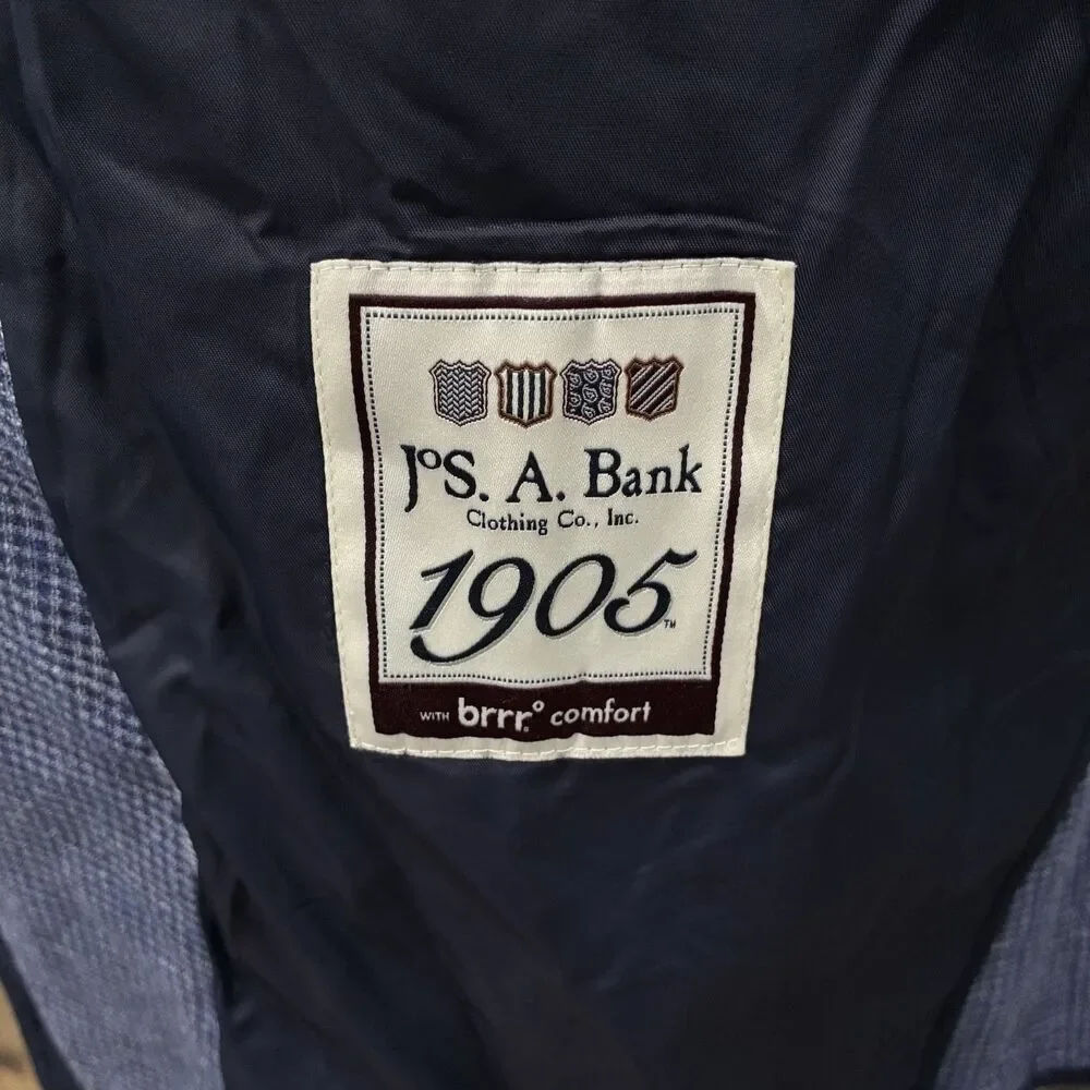 Jos A Bank 1905 Brrr Comfort Blazer 54R Blue Cotton Linen Sport Coat 54 Regular